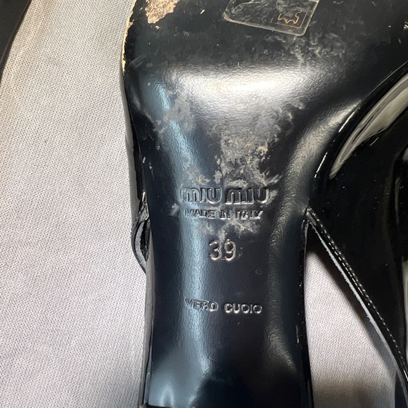 Miumiu Vintage Logo Slingback Kitten Heels - Picture 3 of 7